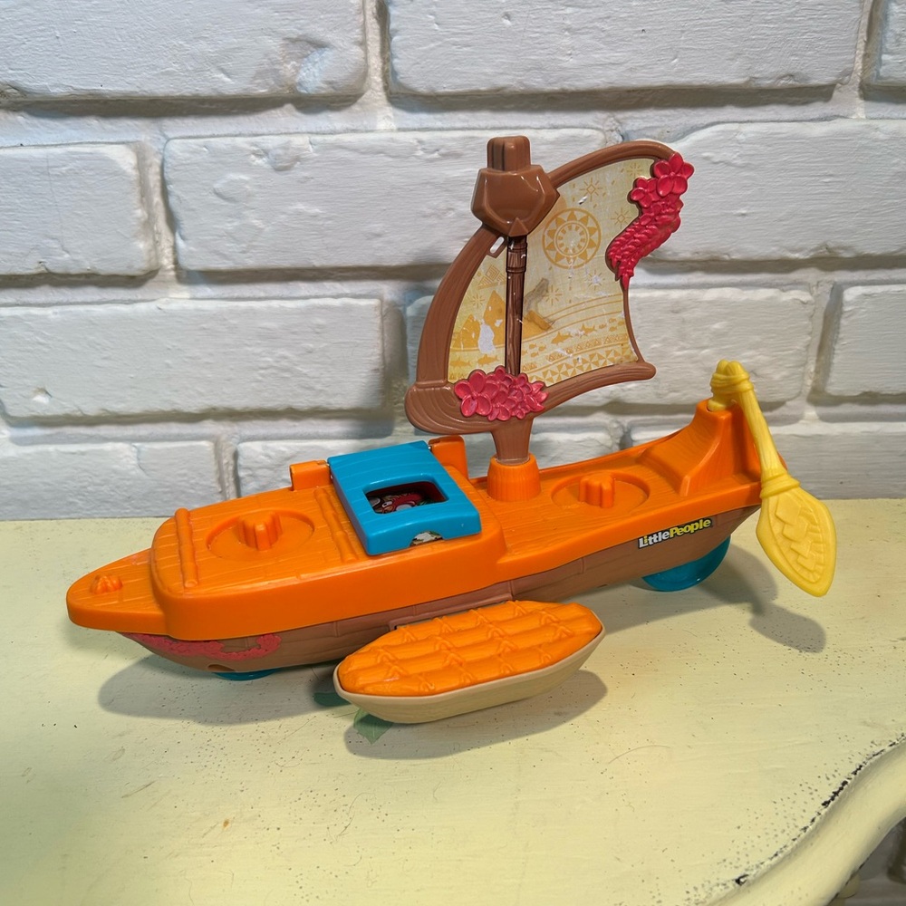 Fisher Price Little People Disney Princess Moana Canoe Boat Toddler Toy 2022